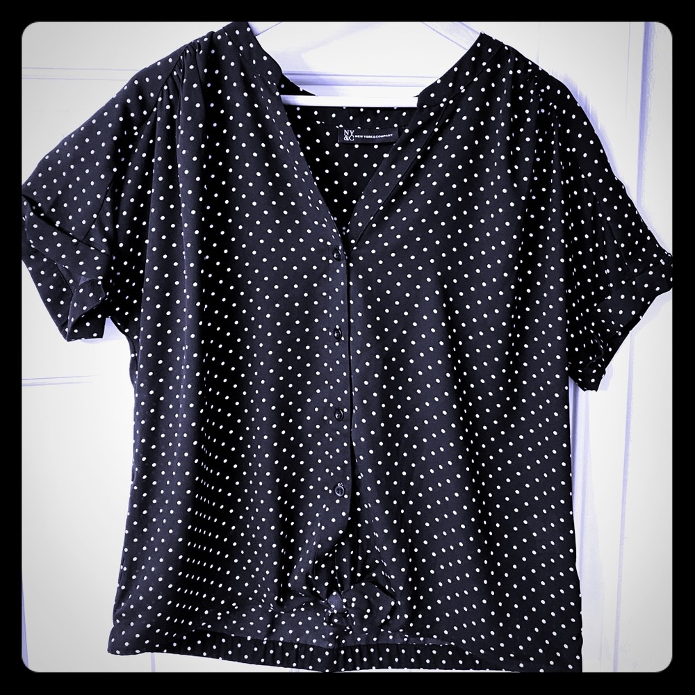 New York & Company Polka Dot Blouse